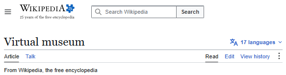 Wikipedia: Virtual museum